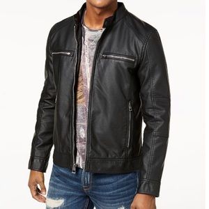Men’s Guess Faux Leather Jacket without hood